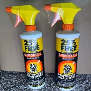 Vintage Armor All Protectant Cleaner Spray 1988 Sealed Lot of 2 40 oz Total